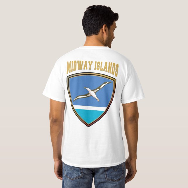 Camiseta Escudo de Bandera de las Islas Midway (Reverso completo)
