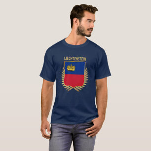 Camiseta Escudo de Bandera de Liechtenstein