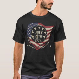 Camiseta Escudo de bandera del 4 de julio de 1776 vintage