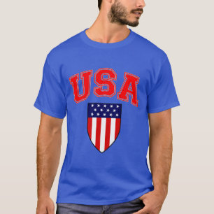 Camiseta Escudo de bandera estadounidense patriótica de EE.