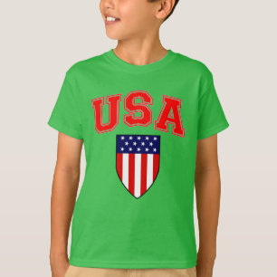 Camiseta Escudo de bandera estadounidense Patriótico