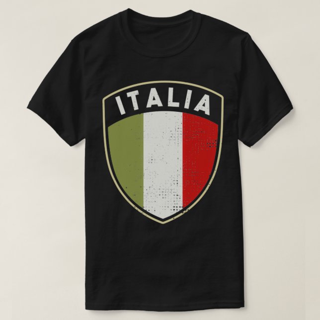 Camiseta Escudo de bandera italiano del Orgullo italiano (Diseño del anverso)