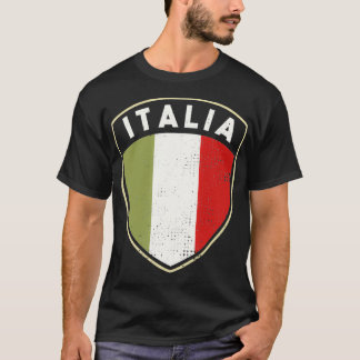 Camiseta Escudo de bandera italiano del Orgullo italiano