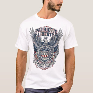 Camiseta Escudo de batalla patriótico 1776 Símbolo inspirad
