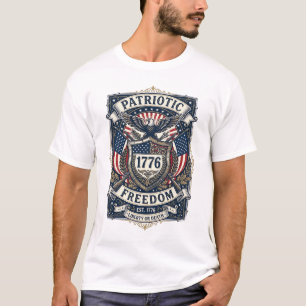 Camiseta Escudo de batalla patriótico 1776 Símbolo inspirad