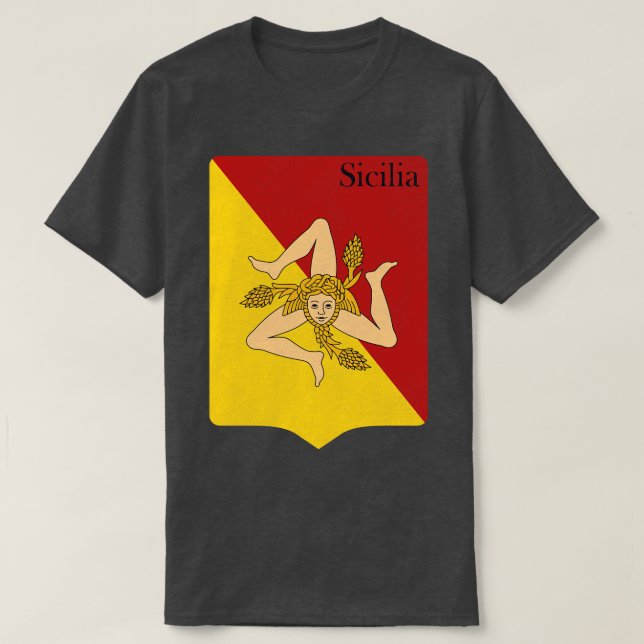 Camiseta Escudo de Brazo en peligro con bandera de Sicilia  (Diseño del anverso)