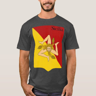 Camiseta Escudo de Brazo en peligro con bandera de Sicilia