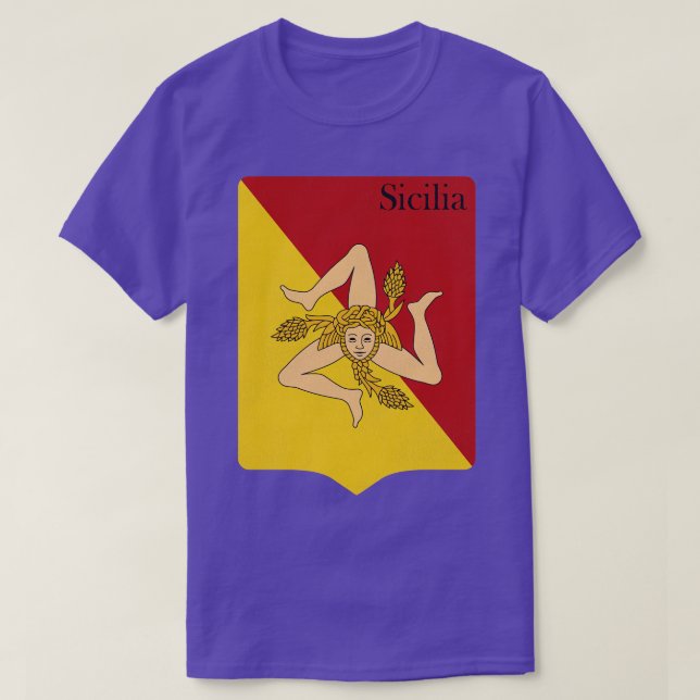 Camiseta Escudo de Brazo en peligro con bandera de Sicilia  (Diseño del anverso)