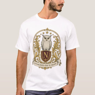 Camiseta Escudo de búho heráldico vintage
