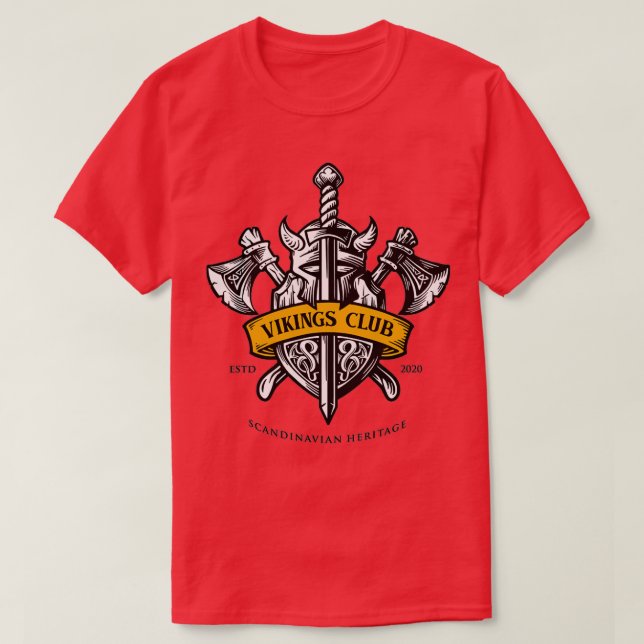 Camiseta Escudo de casco de visión y hacha (Diseño del anverso)