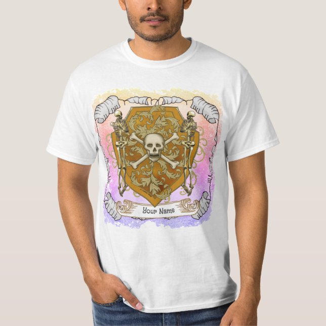 Camiseta escudo de cráneo de pirata (Anverso)