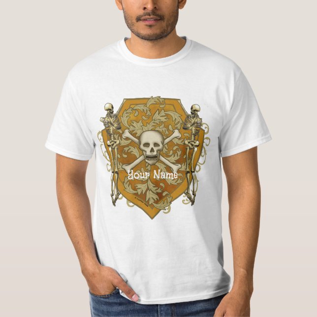 Camiseta escudo de cráneo de pirata (Anverso)