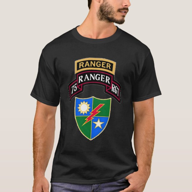 Camiseta Escudo De Desplazamiento De Ficha Regit Del 75º Ra (Anverso)