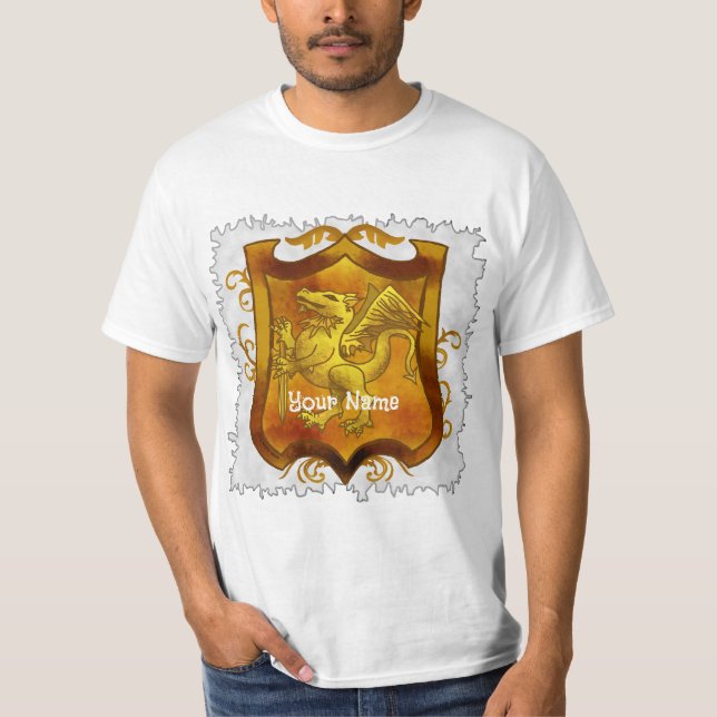 Camiseta Escudo de Dragones  Cresta de Familia Apellido  (Anverso)