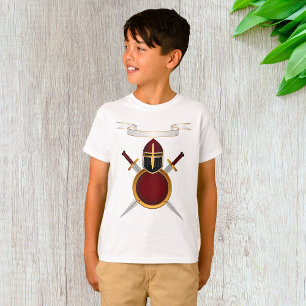 Camiseta Escudo de espadas del casco del Escudo Knight medi