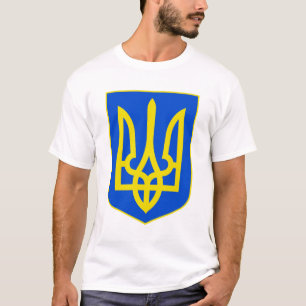 Camiseta Escudo de Estado de Ucrania Tridente Dorado Arte F