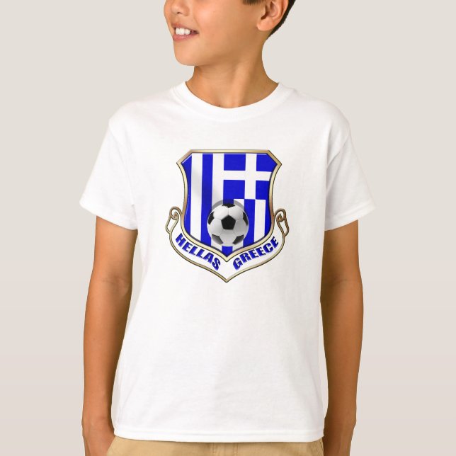 Camiseta Escudo de fútbol de Grecia - placa de Hellas (Anverso)