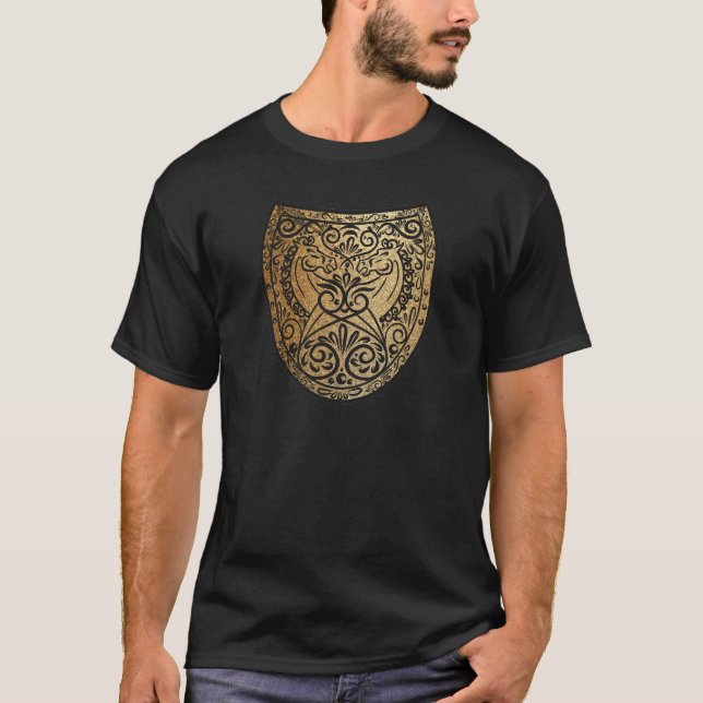 Camiseta Escudo de guerreros dorados - Intrincado inspirado (Anverso)