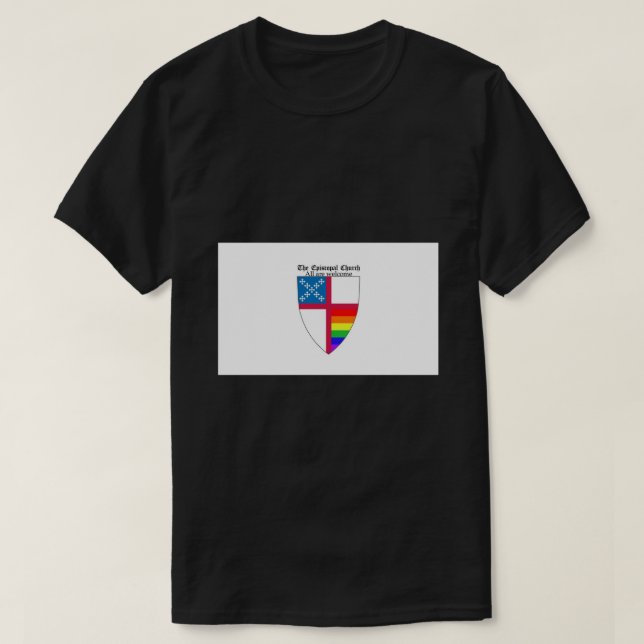 Camiseta Escudo de iglesia episcopal con horizonte del orgu (Diseño del anverso)