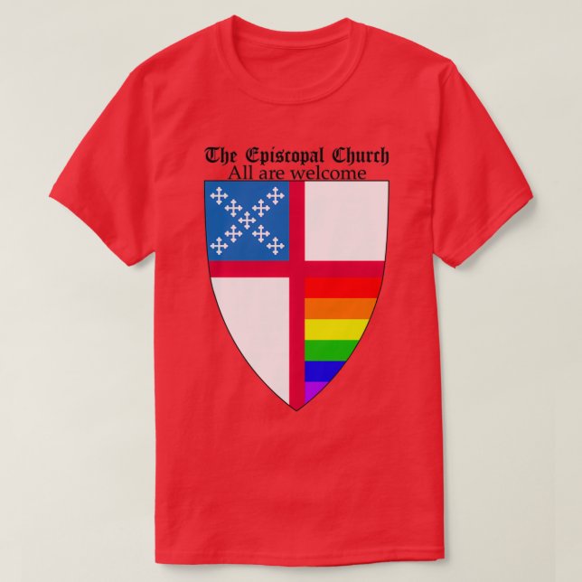 Camiseta Escudo de iglesia episcopal con horizonte del orgu (Diseño del anverso)