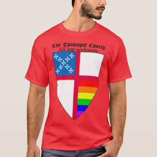 Camiseta Escudo de iglesia episcopal con horizonte del orgu
