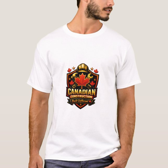 Camiseta Escudo de insignia de construcción canadiense cons (Anverso)