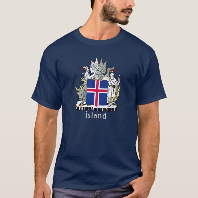 Camiseta Escudo de Islandia (Anverso)