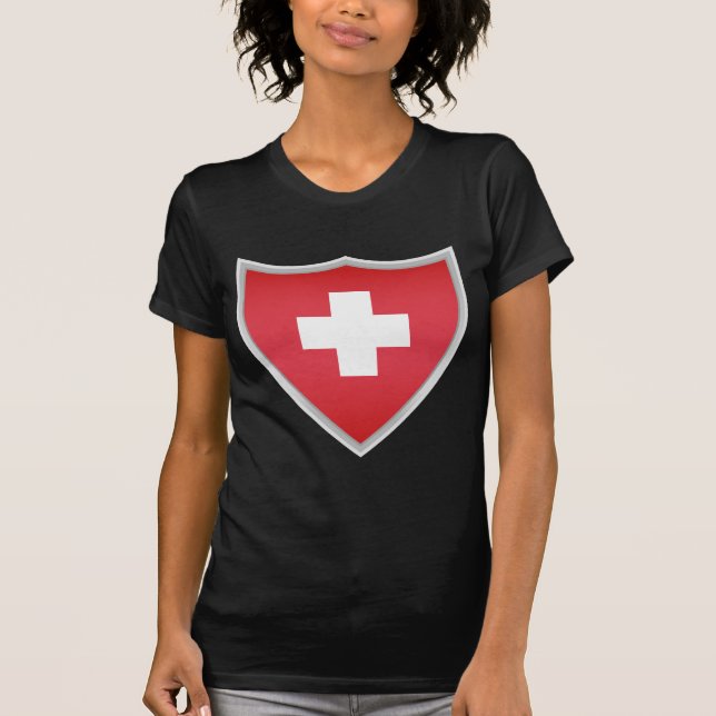 Camiseta Escudo de la bandera de Suiza (Anverso)
