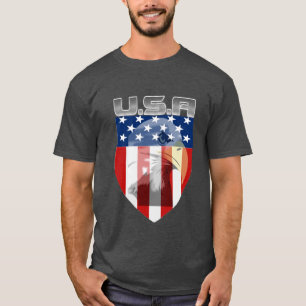 Camiseta Escudo de la bandera estadounidense patriótica USA