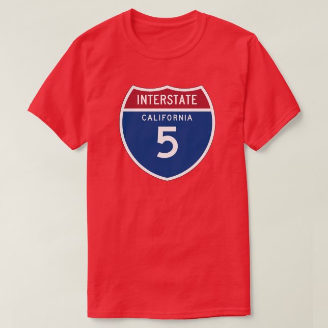 Camiseta Escudo de la carretera nacional de California CA (Diseño del anverso)