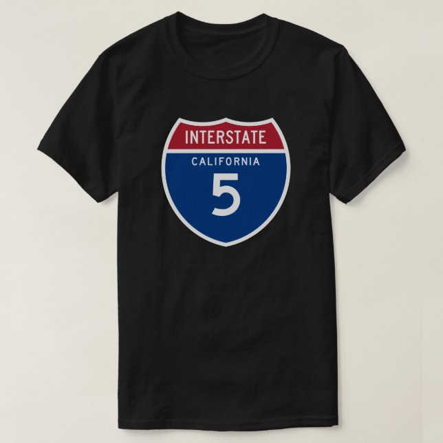 Camiseta Escudo de la carretera nacional de California CA (Diseño del anverso)