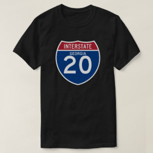 Camiseta Escudo de la carretera nacional de Georgia GA I-20