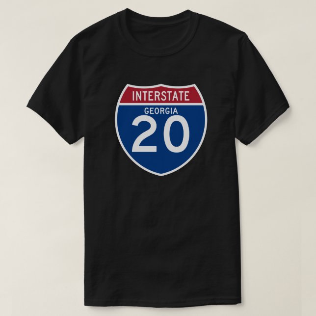 Camiseta Escudo de la carretera nacional de Georgia GA I-20 (Diseño del anverso)
