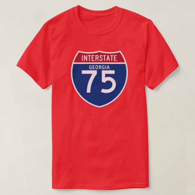 Camiseta Escudo de la carretera nacional de Georgia GA I-75 (Diseño del anverso)