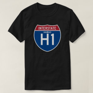 Camiseta Escudo de la carretera nacional de Hawaii HI I-H1