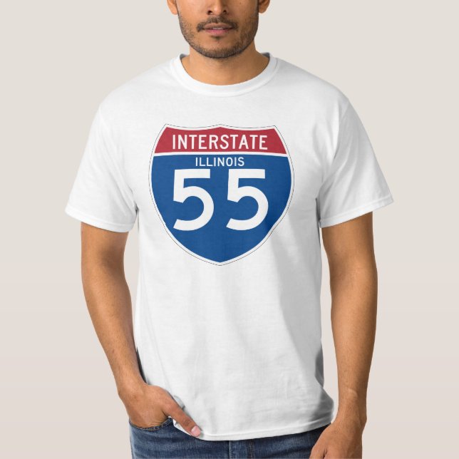 Camiseta Escudo de la carretera nacional de Illinois IL (Anverso)