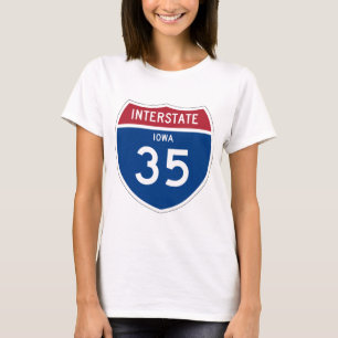 Camiseta Escudo de la carretera nacional de Iowa IA I-35 -