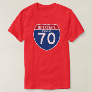 Camiseta Escudo de la carretera nacional de Kansas KS I-70