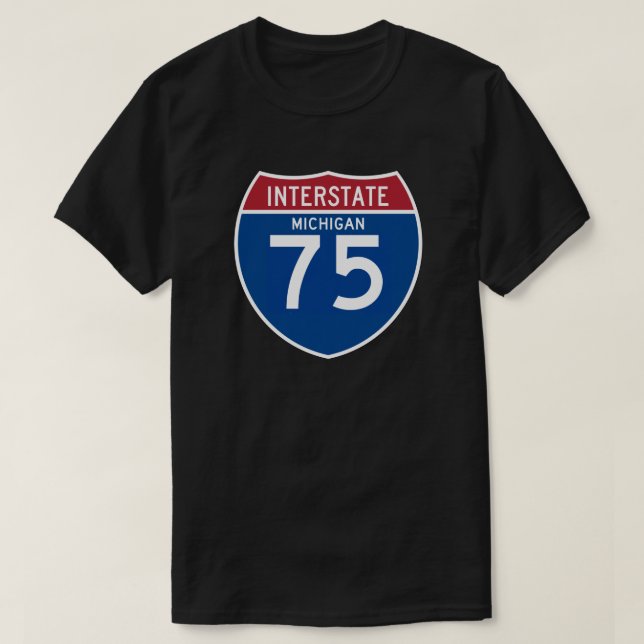 Camiseta Escudo de la carretera nacional de Michigan MI (Diseño del anverso)