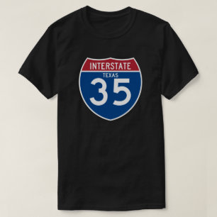 Camiseta Escudo de la carretera nacional de Tejas TX I-35 -