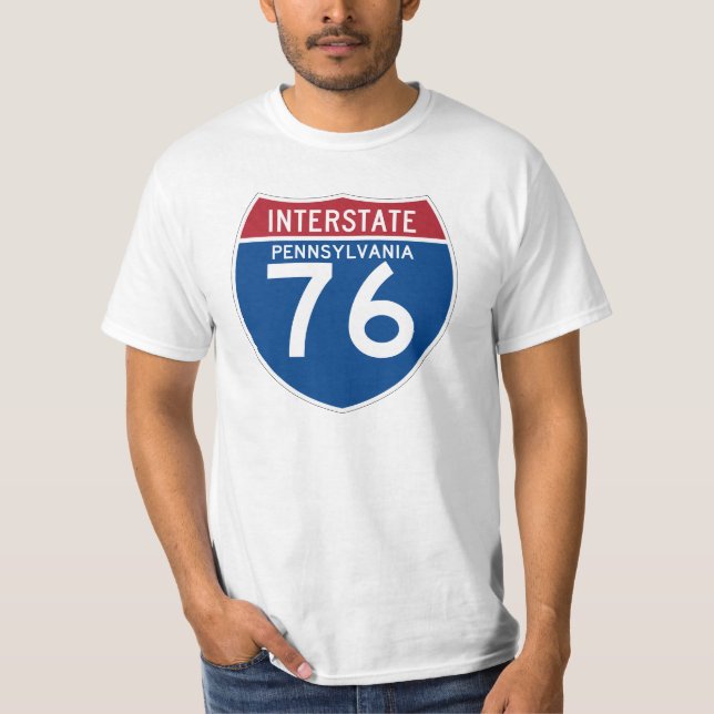 Camiseta Escudo de la carretera nacional del PA I-76 de (Anverso)
