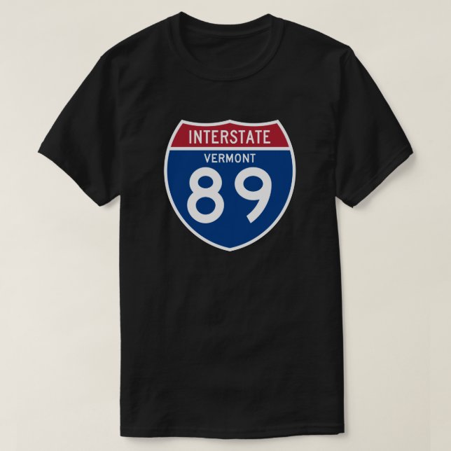 Camiseta Escudo de la carretera nacional del VT I-89 de (Diseño del anverso)