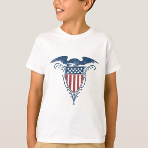 Camiseta Escudo de la cosecha Rojo Azul Blanco Estrellas de
