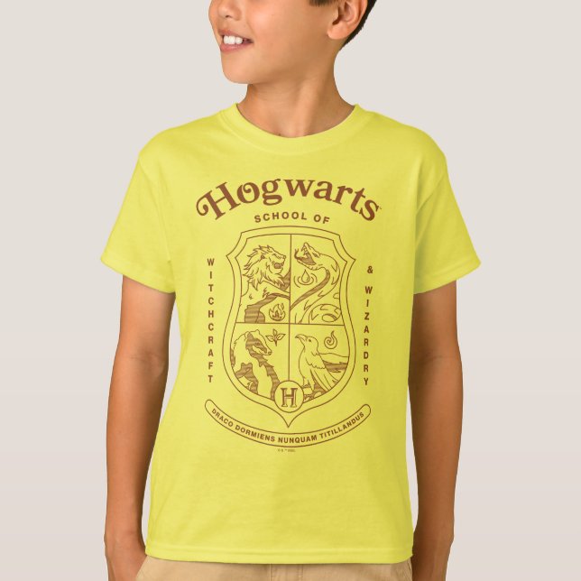 Camiseta Escudo de la Escuela de Magia y Hechicería HOGWART (Anverso)