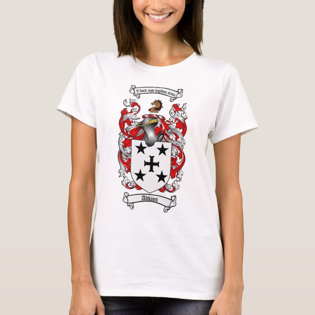 CAMISETA ESCUDO DE LA FAMILIA DE ADKINS - ESCUDO DE ARMAS (Anverso)