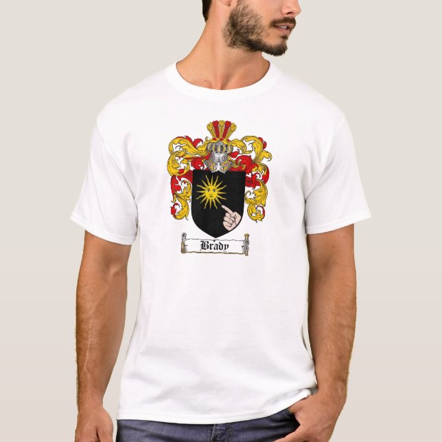 CAMISETA ESCUDO DE LA FAMILIA DE BRADY - ESCUDO DE ARMAS DE (Anverso)