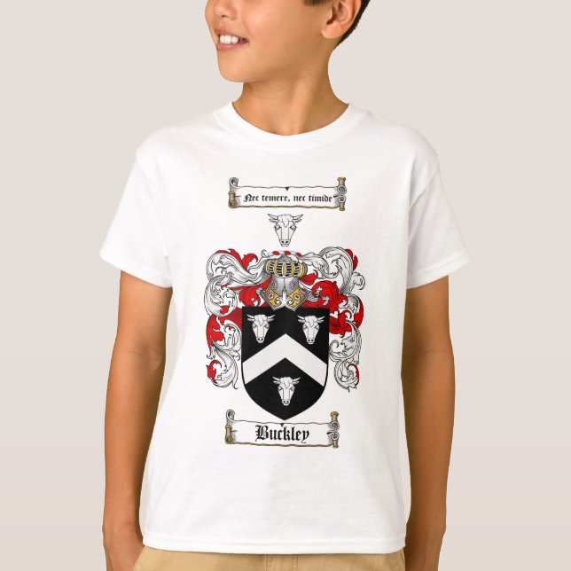 CAMISETA ESCUDO DE LA FAMILIA DE BUCKLEY - ESCUDO DE ARMAS (Anverso)