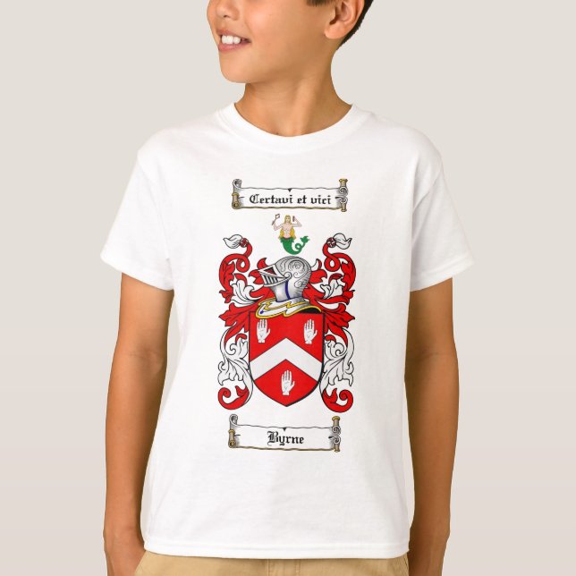 CAMISETA ESCUDO DE LA FAMILIA DE BYRNE - ESCUDO DE ARMAS DE (Anverso)