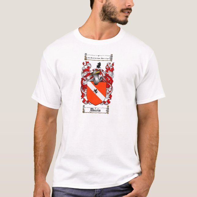CAMISETA ESCUDO DE LA FAMILIA DE DAVIS - ESCUDO DE ARMAS DE (Anverso)