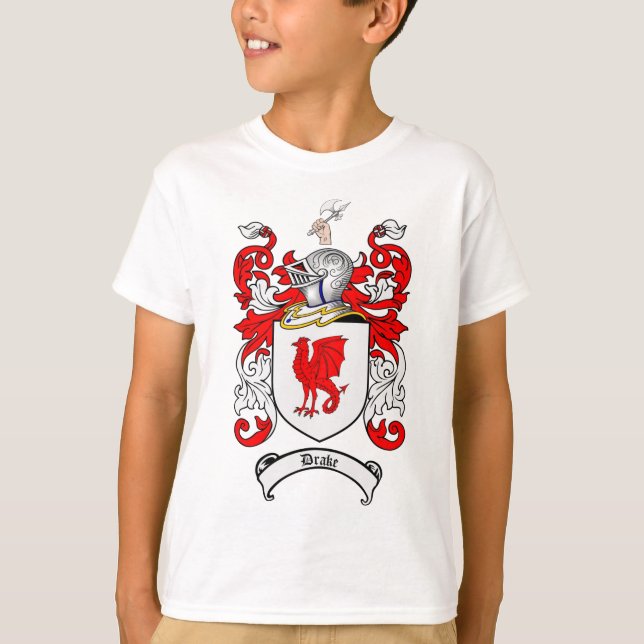 CAMISETA ESCUDO DE LA FAMILIA DE DRAKE - ESCUDO DE ARMAS DE
